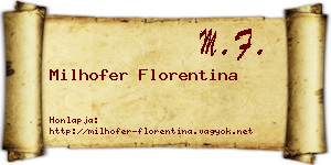 Milhofer Florentina névjegykártya